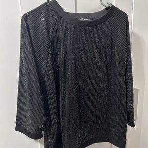 Black Sequin Blouse